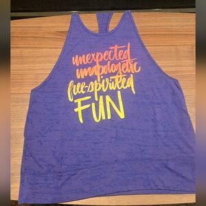 Zumba Fitness Purple Tank Top with Colorful Text